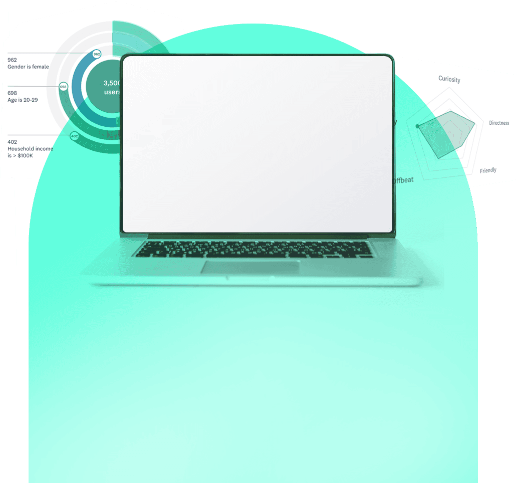 Laptop with green background