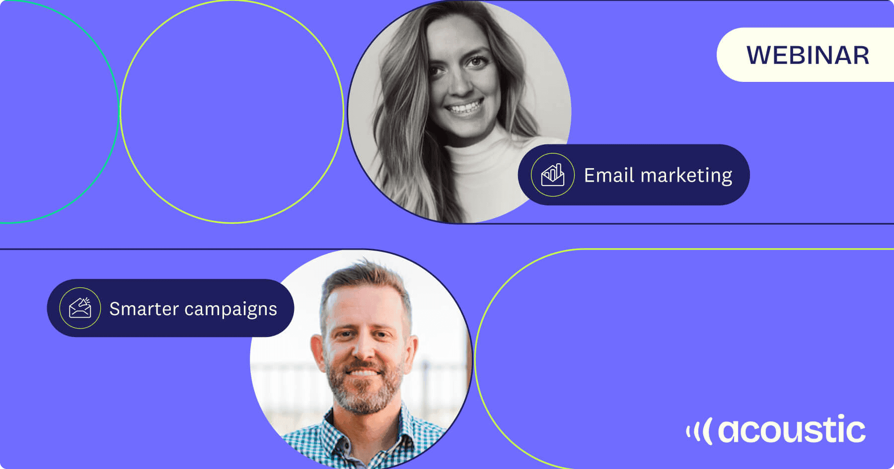 How to succeed with email marketing webinar featuring two speakers discussing smarter campaigns - Acoustic