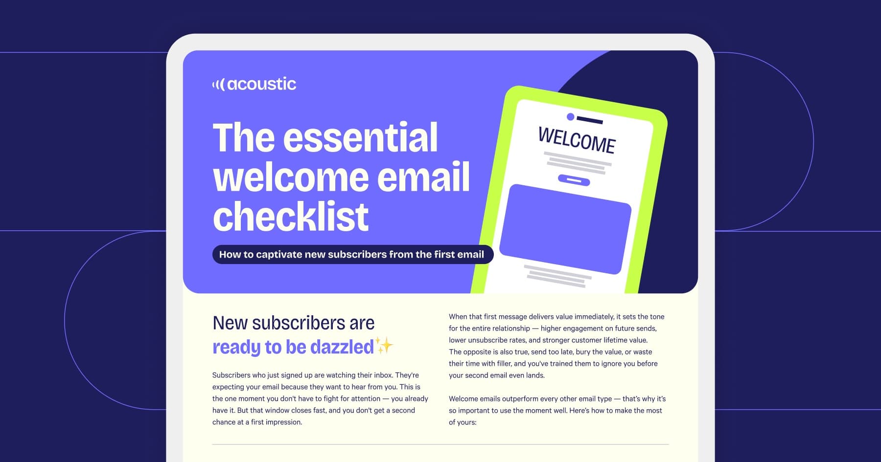 'The essential welcome email checklist' one-pager thumbnail