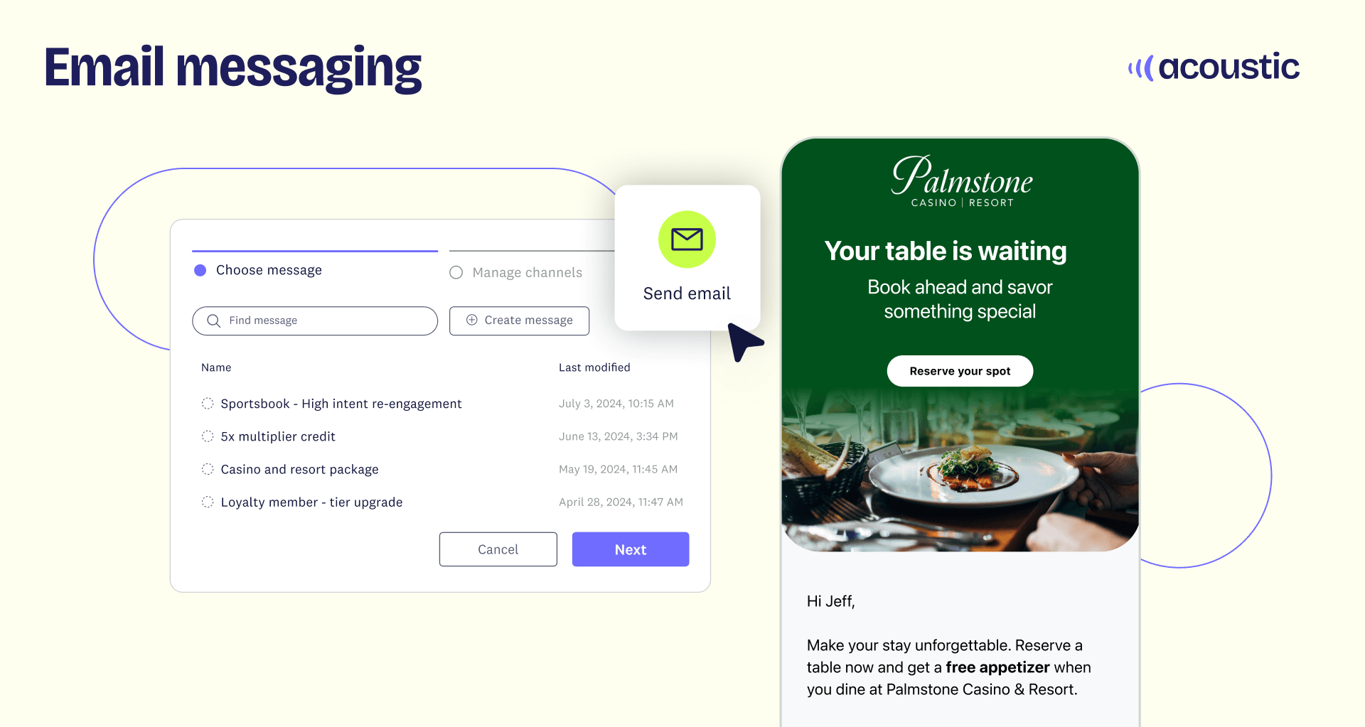 Acoustic UX showing how to personalize and automate email - Acoustic